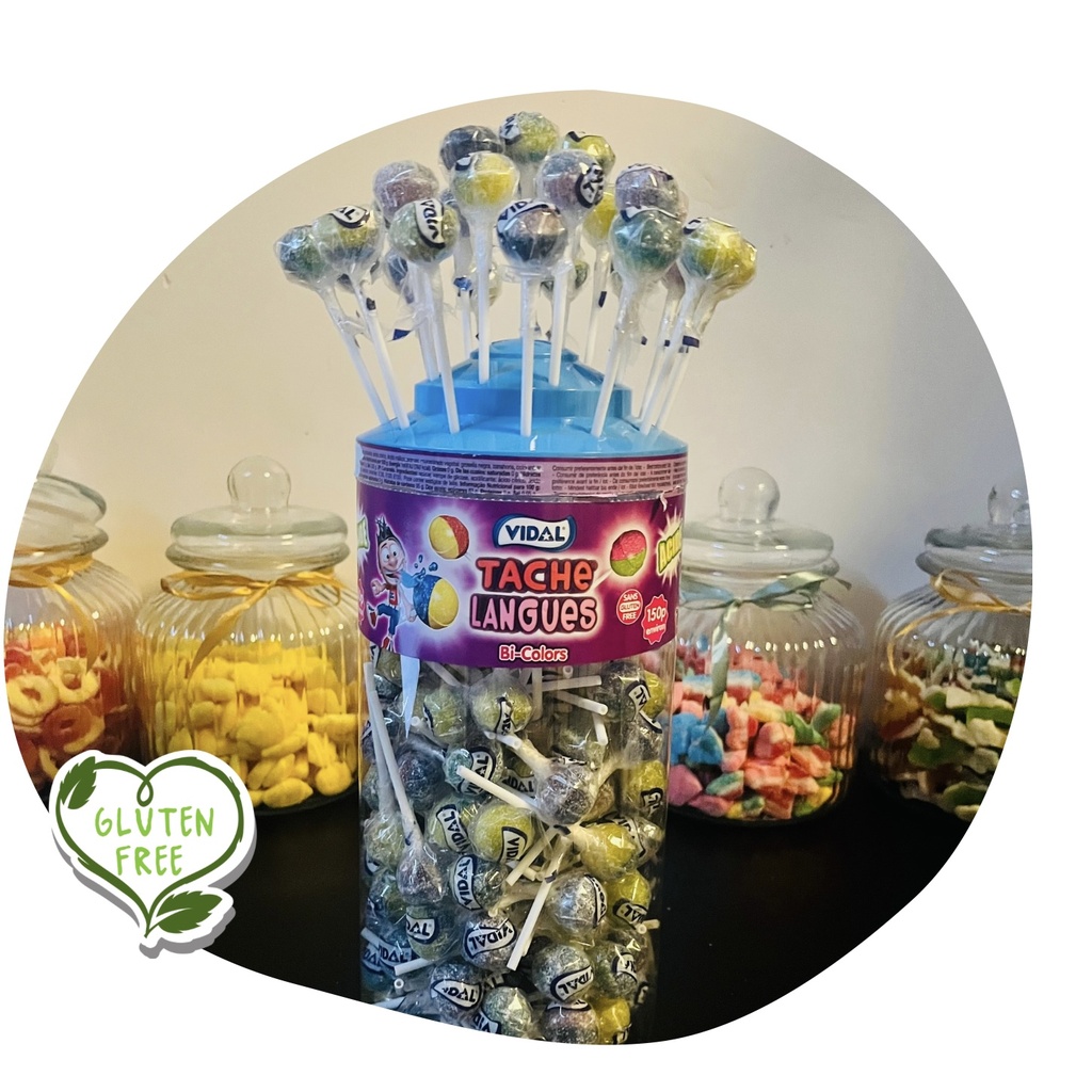Sucettes bicolores tache langues Vidal