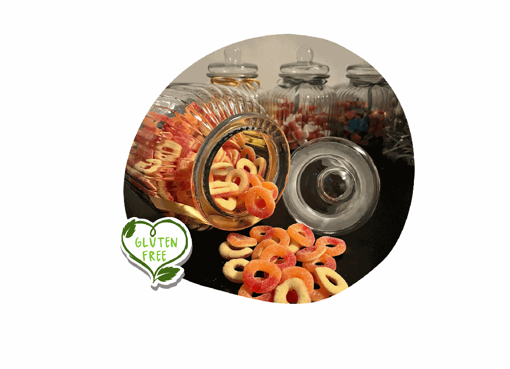 Anneaux sucrés acides goût pêche Dulceplus (100G)